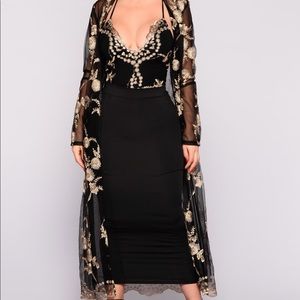 Fashion Nova moon and stars bodysuit and kimono